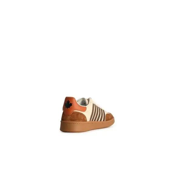 DSQUARED2 'Boxer' Ivory Leather Sneakers
